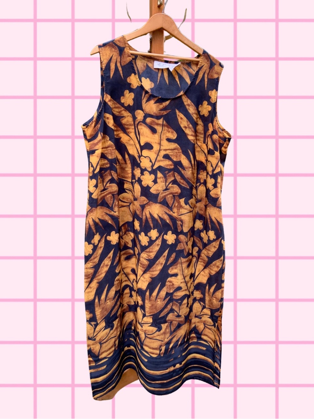 Vintage Kathie Lee Summer Maxi Dress Brown Floral - Size 22W